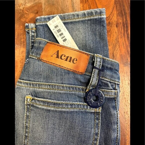 Acne BNWT Kex Soft Raw Skinny Stretchmed Wash Blue Jeans Size 25 - Picture 2 of 9